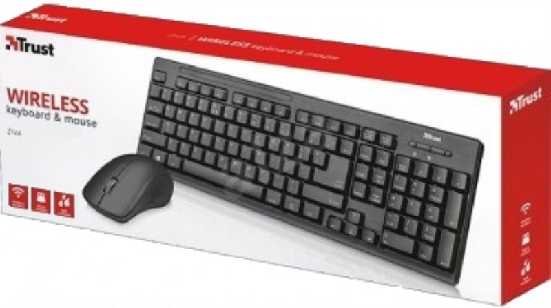 TRUST TASTIERA TRUST ZIVA WIRELESS + MOUSE